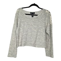 INC International Concepts Womens Light Gray XL Crop Top Knit Shirt Lace Sweater - £12.64 GBP