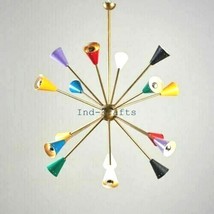 Mid-Century Style Brass Light 16 Colorful Arms Good Looking Old Chandelier-
s... - £218.95 GBP