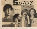 Sisters Tv Series Print Ad Vintage Sela Ward TPA5 - $5.93