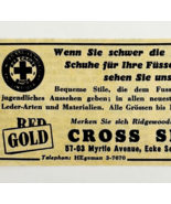 1945 WW2 German-USA Shoe Store Advertisement Red Gold Cross Brooklyn NYC... - $372.98 MXN
