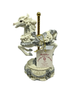 Carousel White Horse Musical &quot;Silver Bells&quot;Melodies Country Fair w/Certi... - $14.00