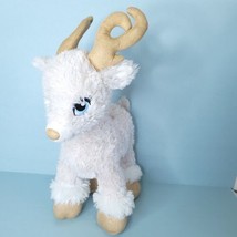 Build a Bear Glisten 18&quot; Plush White Gold Reindeer Light Up Antlers Glitter - £21.95 GBP