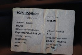 09-15 Infiniti G37 Q60 Flap Assy-Rear Parcel Shelf, Side W/ Motor Driver Left LH image 11