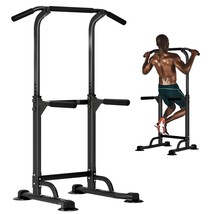 Power Tower Adjustable Height Pull Up And Dip Station Pull Up Bar For Home Gym M - £135.85 GBP