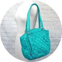 ❤️ VERA BRADLEY Turquoise Sea Microfiber Glenna Shoulder Bag Solid Teal - £26.45 GBP