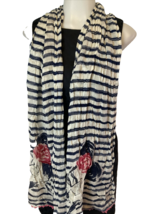 Disney Minnie Mouse Women&#39;s Scarf, Blue &amp; White Striped - $14.24