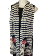 Disney Minnie Mouse Women&#39;s Scarf, Blue &amp; White Striped - $19.53 CAD