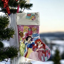Disney’s Princess Christmas Holiday  Stocking Pink Sliver Sequin 15 in NEW - £9.33 GBP