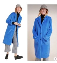 SANCTUARY x ANTHROPOLOGIE Blue Colleen Faux Fur Plush Coat Size S - $123.75
