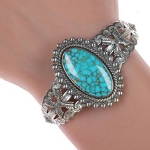 6.5&quot; c1940&#39;s Navajo Curio Cuff with Amazing high grade turquoise - £514.52 GBP