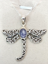 Bali Legacy Tanzanite Cab Dragonfly in Solid Sterling Silver 1.60 ctw 18 Inches - £30.90 GBP