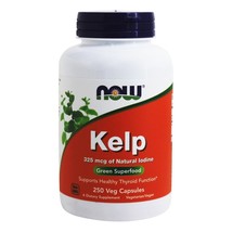 NOW Foods Kelp Caps Green Superfood 325 mcg., 250 Vegetarian Capsules - £10.29 GBP