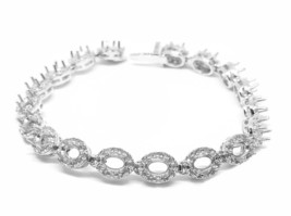 4x6 mm Oval Cluster Bracelet 925 Silver oval bracelet oval Blanks Mounts - £62.04 GBP+
