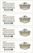 Sheet of 4 2022 Green Bay Packers Annual Shareholder Meeting Tickets - £7.88 GBP