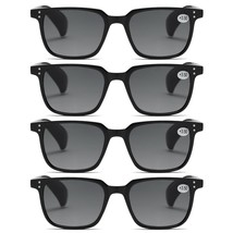 4 PK Mens Womens Magnified Full Tinted Lens Sun Readers Reading Sunglasses UV400 - £11.01 GBP
