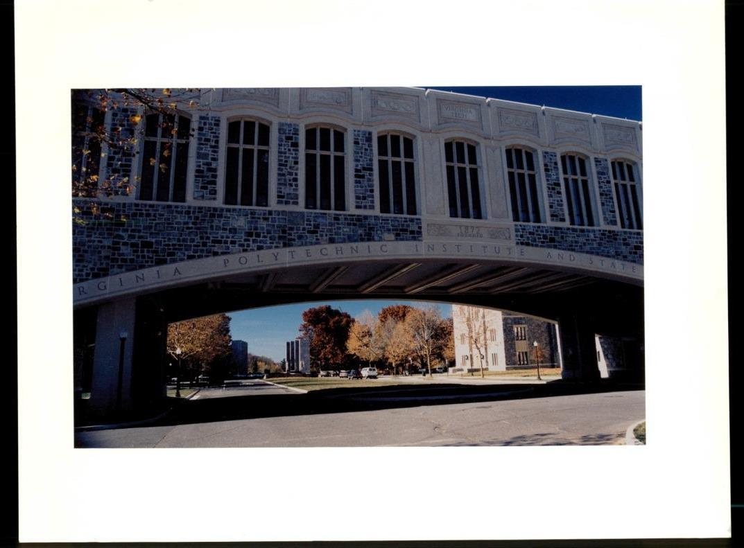 Vintage Photo Blacksburg Virginia Tech Torgersen Hall Bridge Day View 8.... - $12.86