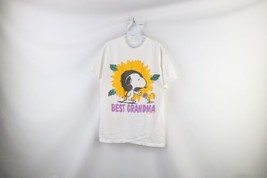 Vintage 90s Peanuts Womens Large Snoopy Sunflower Best Grandma T-Shirt White - £31.61 GBP