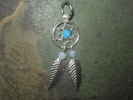 Small 27mm 925 Sterling Silver Southwest Turquoise Dream Catcher Charm Pendant - £7.13 GBP