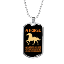 A Horse Gallops With His Character Horse Necklace Stainless Steel or 18k Gold D - £37.49 GBP+