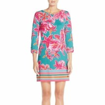 Lilly Pulitzer Sz S Linden Sea Blue Via Sunny Dress Floral Turquoise Pin... - £36.31 GBP