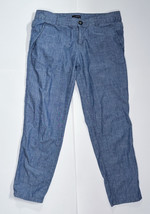 Express Light Blue Chambray Cropped Pants Size 8 Tapered Leg Casual Prep... - $14.85