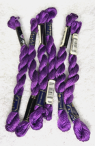 6 MINT Anchor Perle Pearl Cotton #100 Purple Embroidery Floss Vintage Skein - $11.39