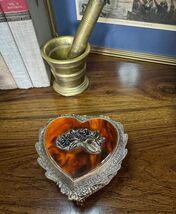 Vintage Heart-Shaped Silver Trinket Box | Ornate Jewelry &amp; Keepsake Box - $97.02