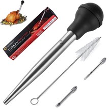 Stainless Steel Turkey Baster Baster Syringe For Cooking Meat Injector Set With  - £23.78 GBP