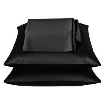 Dreamkingdom King Solid Silky Satin Pillow Cases - Black ( Pack of 2 ) - $9.60