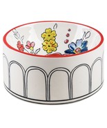 Ceramic Dog Bowl Molly Hatch Peony Floral 6&quot; NEW - $429.32 MXN