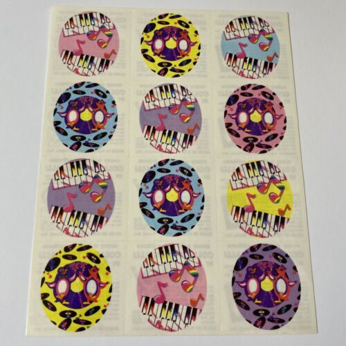 Vintage Lisa Frank Penguins Piano Music Notes Sticker Sheet S116 - £11.77 GBP