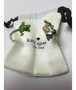Kate Spade New York Gold Frog &amp; Flower Hinged Cuff Bracelet W/ KS Dust Bag - $103.94 CAD