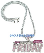 Pink Friday Pendant Necklace. with Crystal Rhinestones - £23.30 GBP+