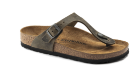 BIRKENSTOCK Gizeh Faded Khaki BROWN Oiled LEATHER Sandal 1019327 US 6  E... - £59.90 GBP