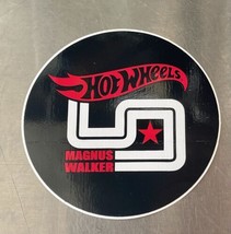 Hot Wheels Magnus Walker Red on Black Vinyl Sticker Round 3&quot; Inch - $8.99