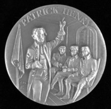 Longines Symphonette - "Patrick Henry" .925 Sterling Silver Medal - 1.2 oz. - $39.00