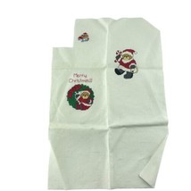 Finished Cross Stitch Teddy Bear Santa Candy Cane Wreath - £17.98 GBP