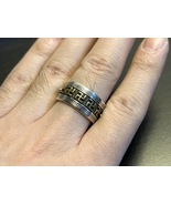 Solid 925 Sterling Silver Mens Heavy Tibetan Prayer Ring Size Adjustable - £38.52 GBP