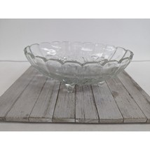 Vintage Indiana Heavy Footed Clear Oval Harvest Grape Fruit Bowl - $19.97