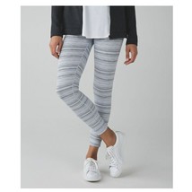 Lululemon x SoulCycle High Times Cyber Stripe White Silver Fox 7/8 Leggings 4 - $70.00