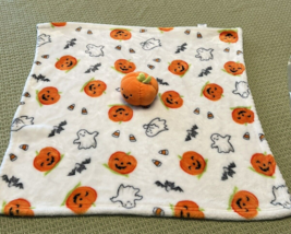 RARE Little Me Plush Soft Halloween Blanket With Attached Pumpkin 22&quot;x23&quot; - $24.70