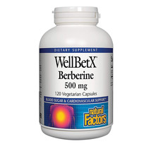Natural Factors WellBetX Berberine 500mg, 120 Vegetarian Capsules - $36.99