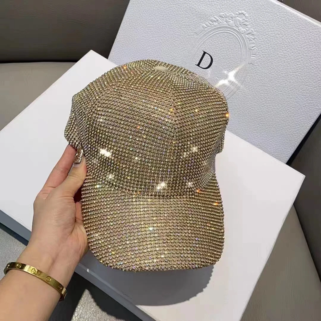 Gold 2023 new rhinestone Baseball cap empty hat luxury women&#39;s hat autumn - £15.22 GBP+