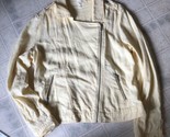 Maurices Moto Jacket M Yellow Linen Blend Asymmetric Zip Long Sleeve - $43.00