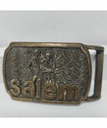 Salem Massachusetts Belt Buckle Outdoorsman Lumberjack Logger Vtg 1970s - $18.76