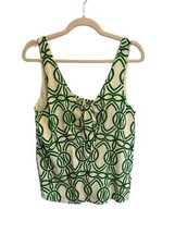Anthropologie MAEVE Womens Tank Top VERENA Blouse Green Tie-Front Sleeve... - £14.53 GBP