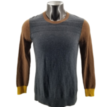 TOAD &amp; CO Color Block Trillium Lambswool Crew  Womans Sweater Brown Gray Size XL - £22.81 GBP