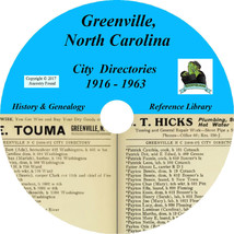 Greenville North Carolina City Directory - History Genealogy - 15 Books Cd Dvd - £5.28 GBP