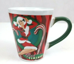 Lindy Bowman Glad Tidings Christmas Coffee Cup Mug 4.5&quot; Tall - $9.69