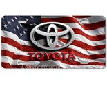Toyota Logo Inspired Art on US Flag FLAT Aluminum Novelty Auto License T... - $17.99